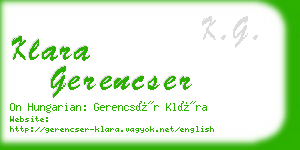 klara gerencser business card